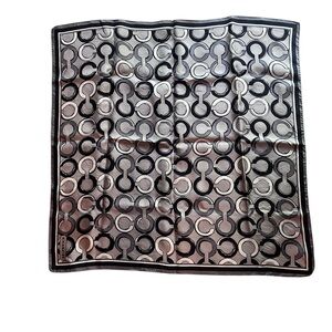 Coach Black and Gray Patterned vintage silk scarf